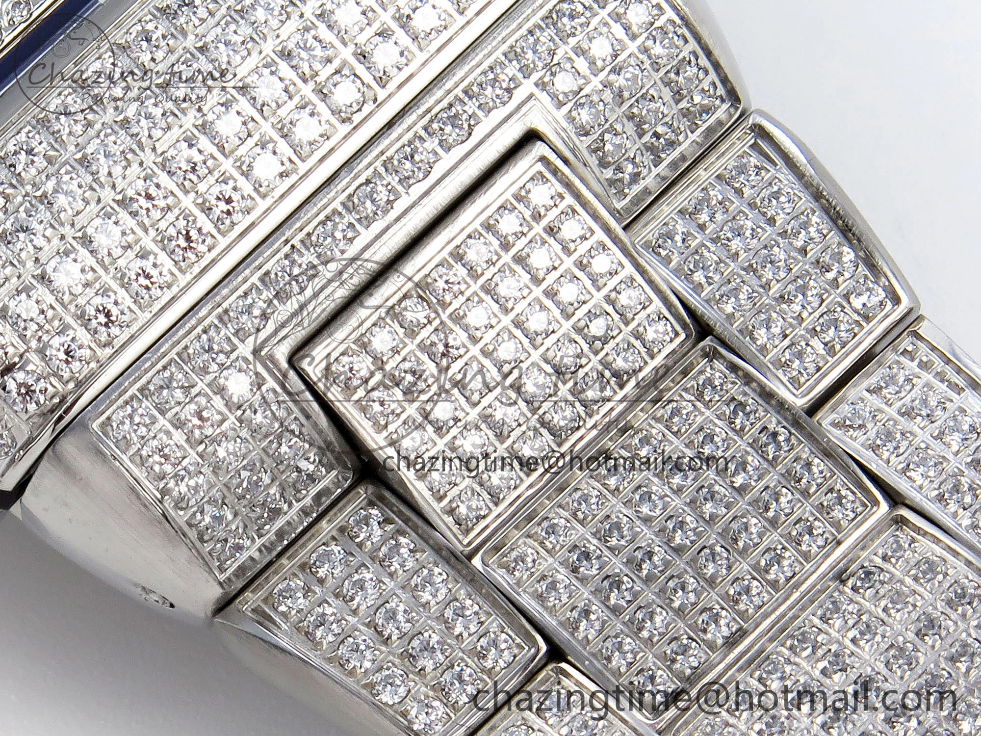 VANGUARD SS FULL DIAMONDS ABF BEST EDITION DIAMONDS BLUE DIAL ON DIAMONDS BRACELET A2824