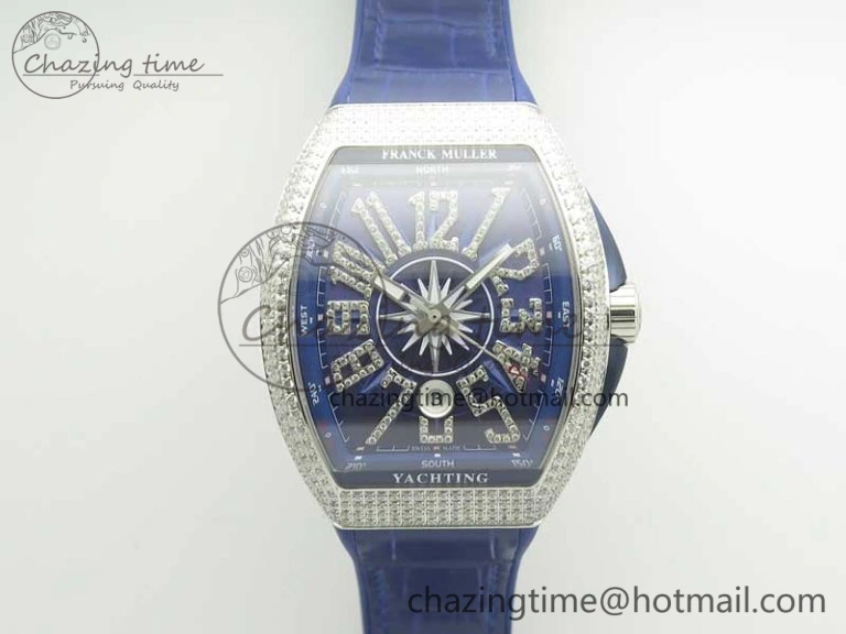 VANGUARD SS FULL DIAMONDS ABF BEST EDITION DIAMONDS BLUE DIAL ON DIAMONDS BRACELET A2824