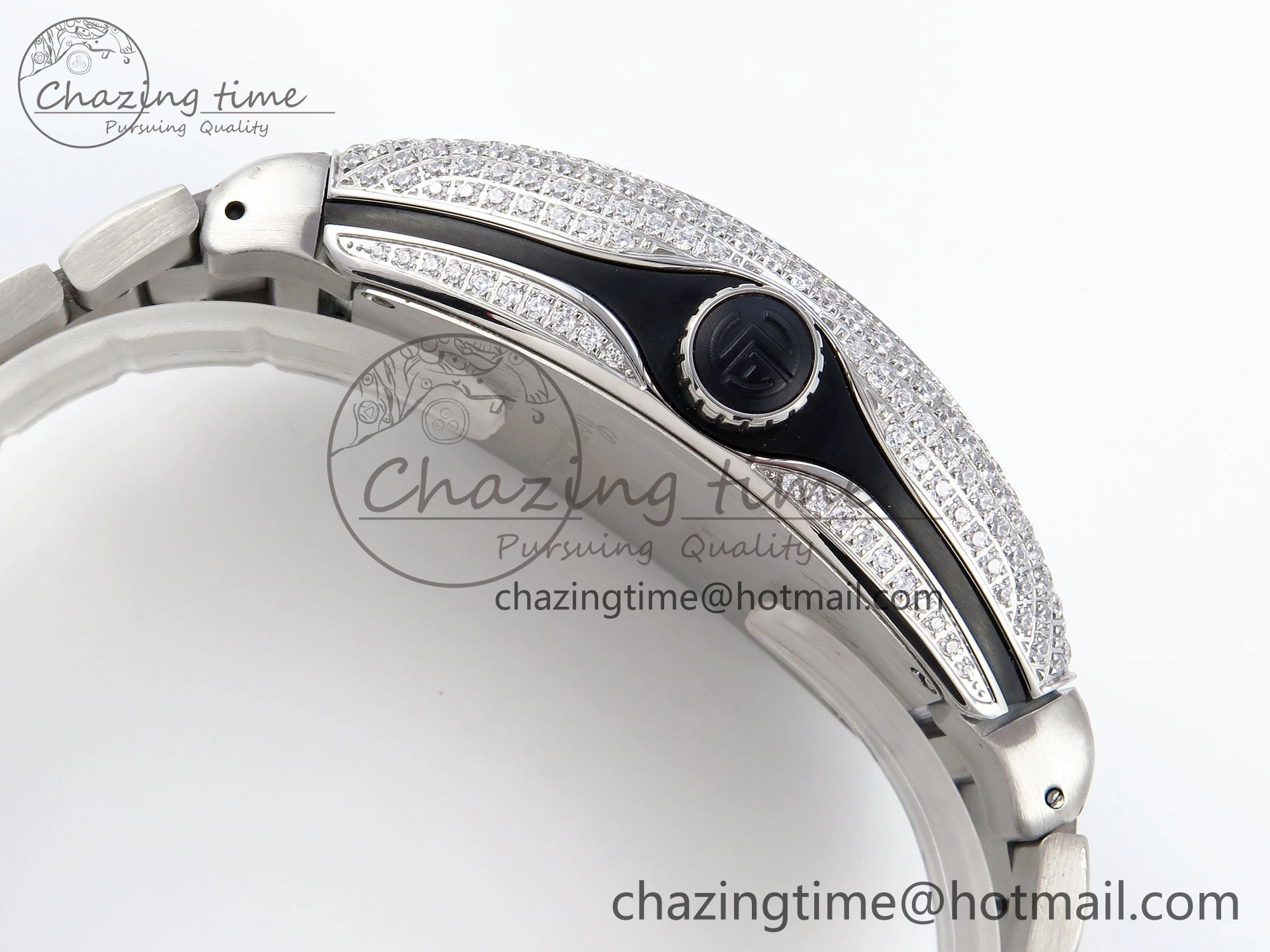 VANGUARD SS FULL DIAMONDS ABF BEST EDITION DIAMONDS WHITE DIAL ON DIAMONDS BRACELET A2824