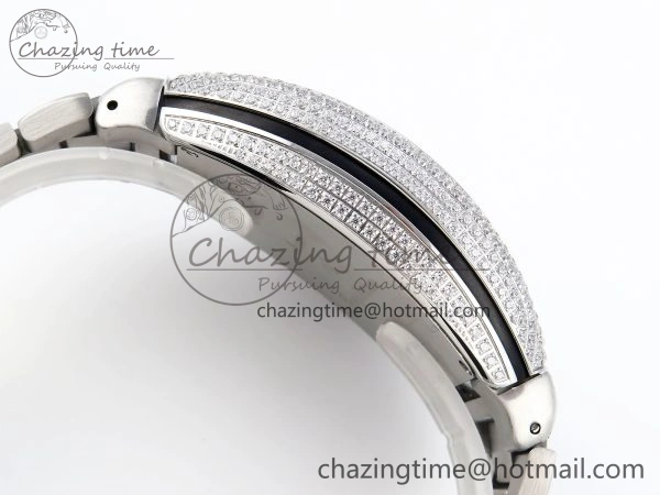 VANGUARD SS FULL DIAMONDS ABF BEST EDITION DIAMONDS WHITE DIAL ON DIAMONDS BRACELET A2824
