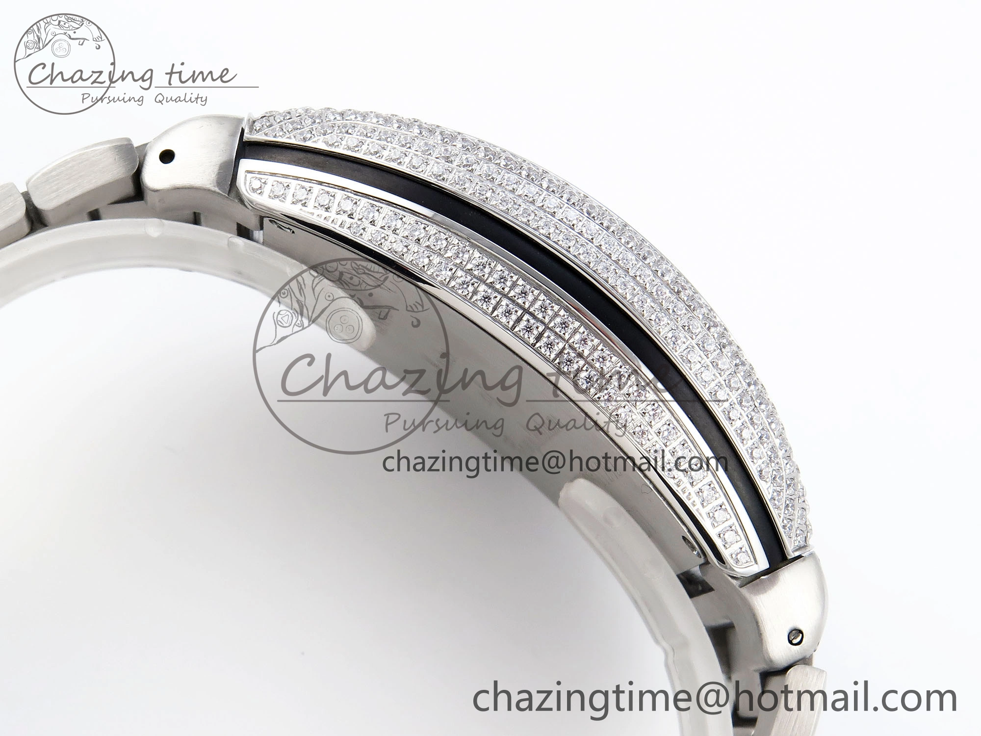 VANGUARD SS FULL DIAMONDS ABF BEST EDITION DIAMONDS WHITE DIAL ON DIAMONDS BRACELET A2824