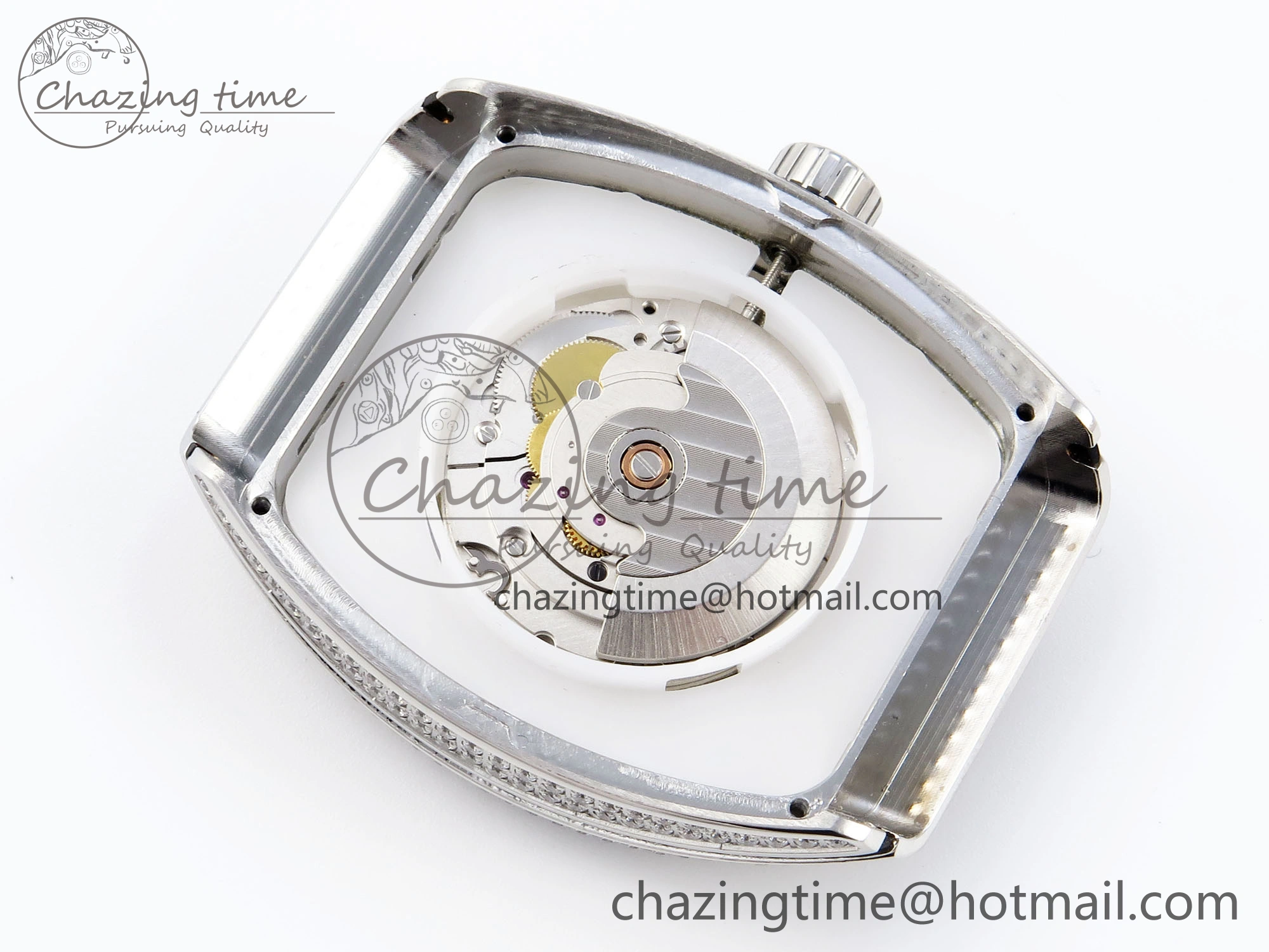VANGUARD SS FULL DIAMONDS ABF BEST EDITION DIAMONDS WHITE DIAL ON DIAMONDS BRACELET A2824
