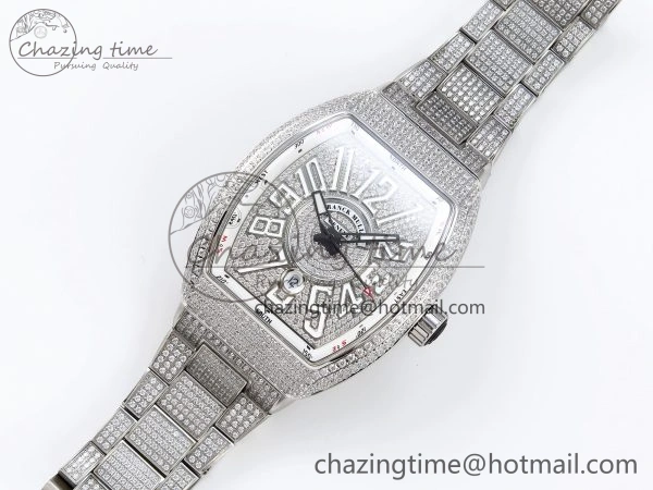VANGUARD SS FULL DIAMONDS ABF BEST EDITION DIAMONDS WHITE DIAL ON DIAMONDS BRACELET A2824