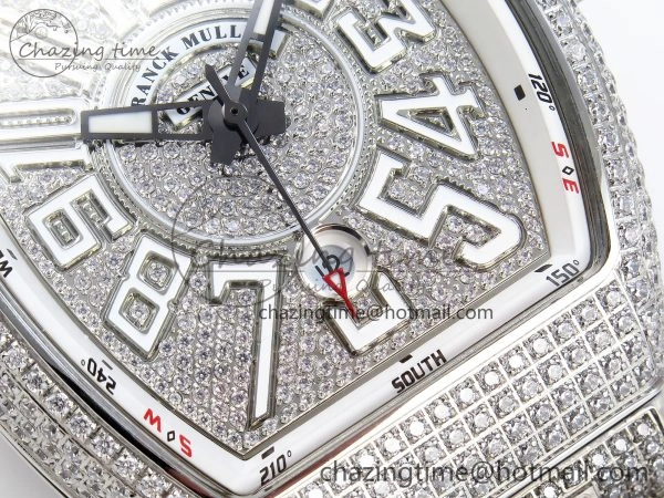 VANGUARD SS FULL DIAMONDS ABF BEST EDITION DIAMONDS WHITE DIAL ON DIAMONDS BRACELET A2824