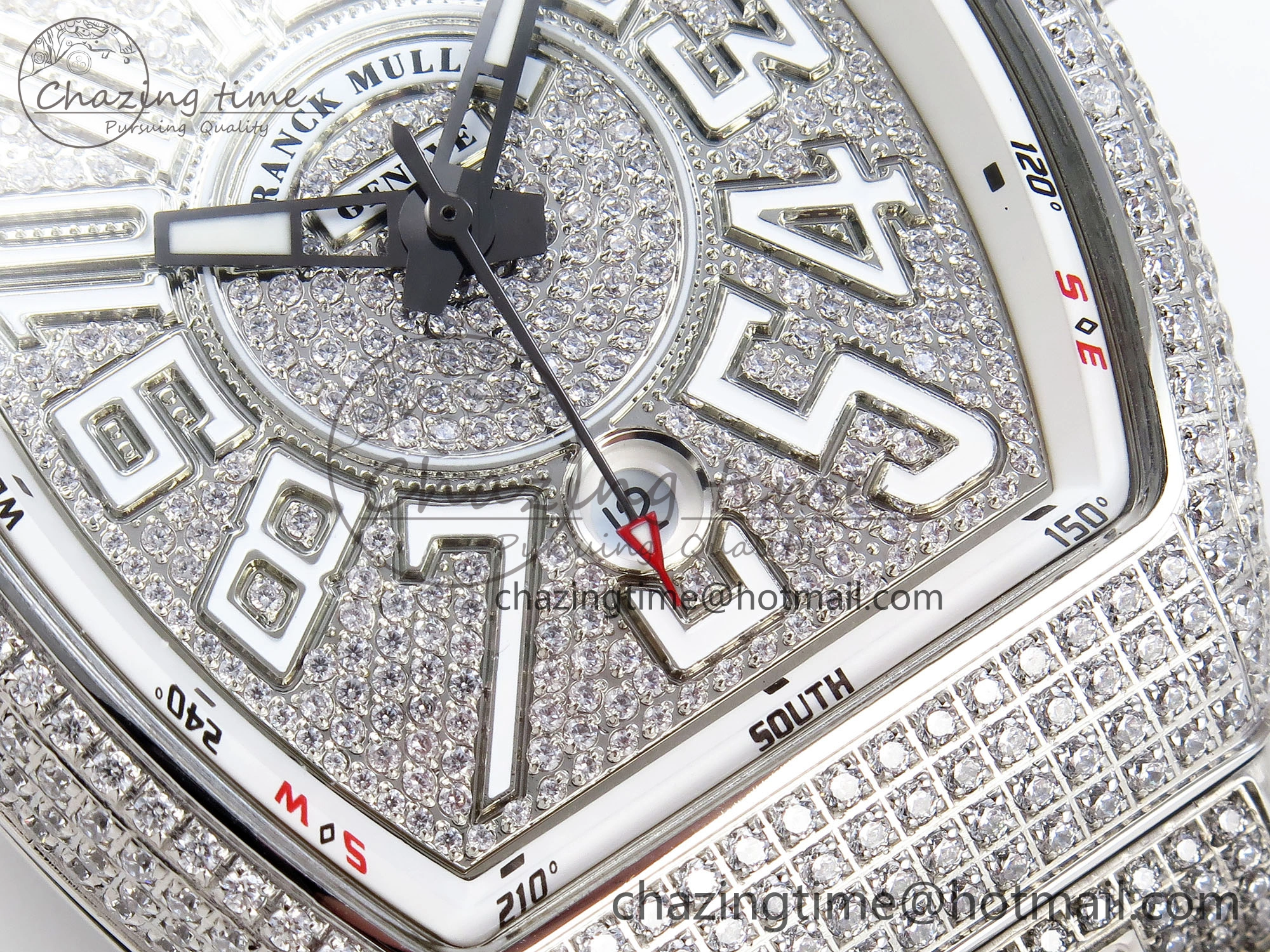 VANGUARD SS FULL DIAMONDS ABF BEST EDITION DIAMONDS WHITE DIAL ON DIAMONDS BRACELET A2824