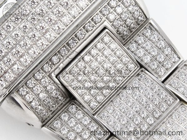 VANGUARD SS FULL DIAMONDS ABF BEST EDITION DIAMONDS WHITE DIAL ON DIAMONDS BRACELET A2824