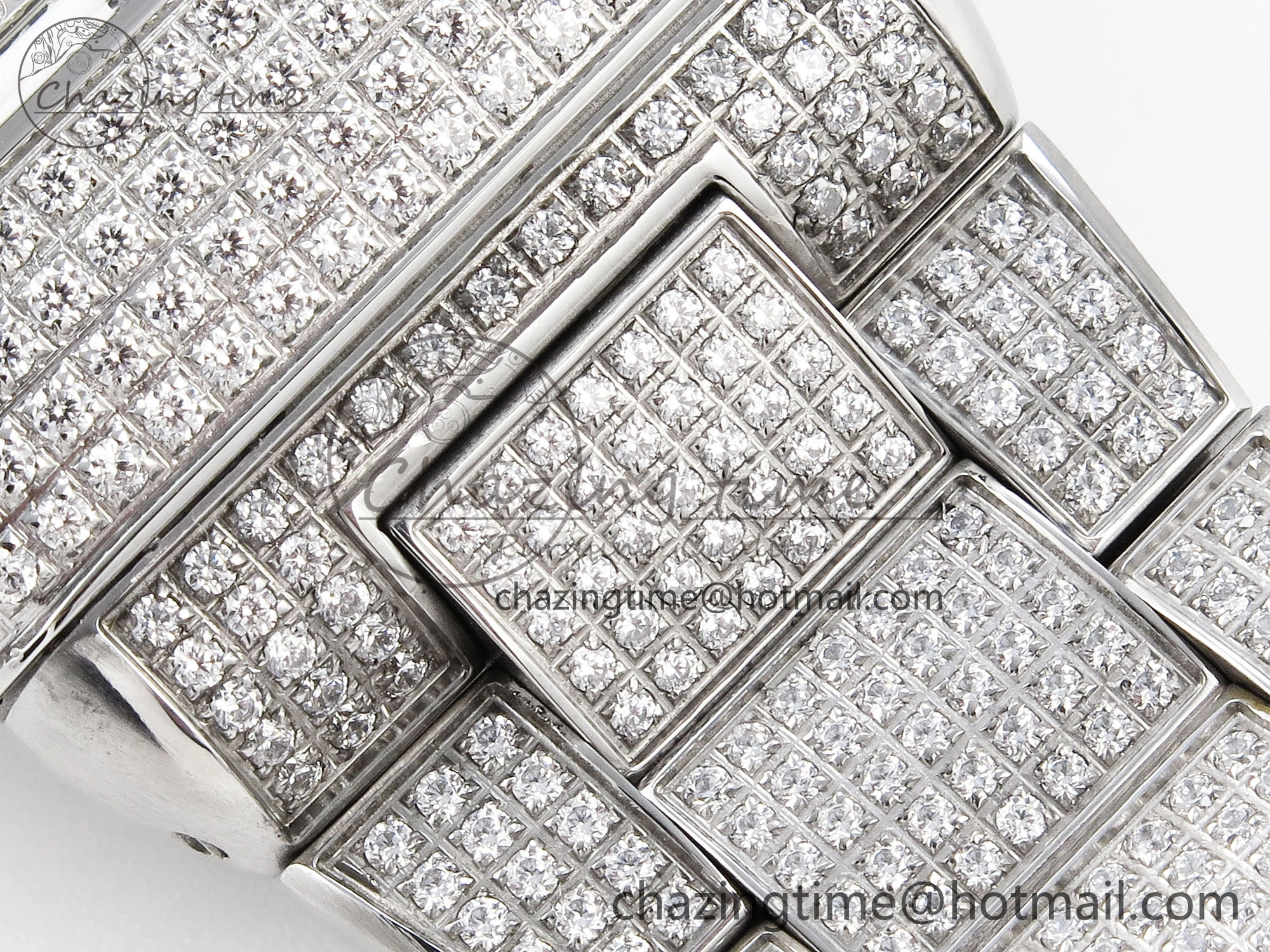VANGUARD SS FULL DIAMONDS ABF BEST EDITION DIAMONDS WHITE DIAL ON DIAMONDS BRACELET A2824