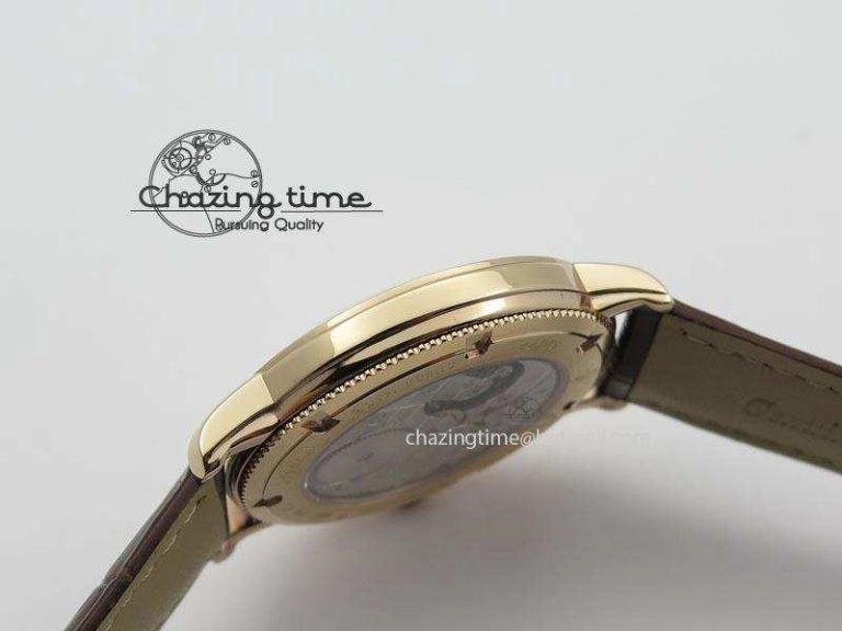 VC Sec@6 RG UT Best Edition White Dial Stick Markers On Brown Leather Strap