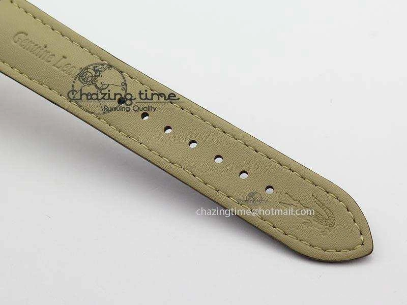 VC Sec@6 RG UT Best Edition White Dial Stick Markers On Brown Leather Strap