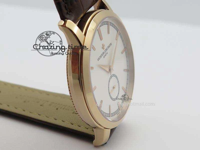 VC Sec@6 RG UT Best Edition White Dial Stick Markers On Brown Leather Strap