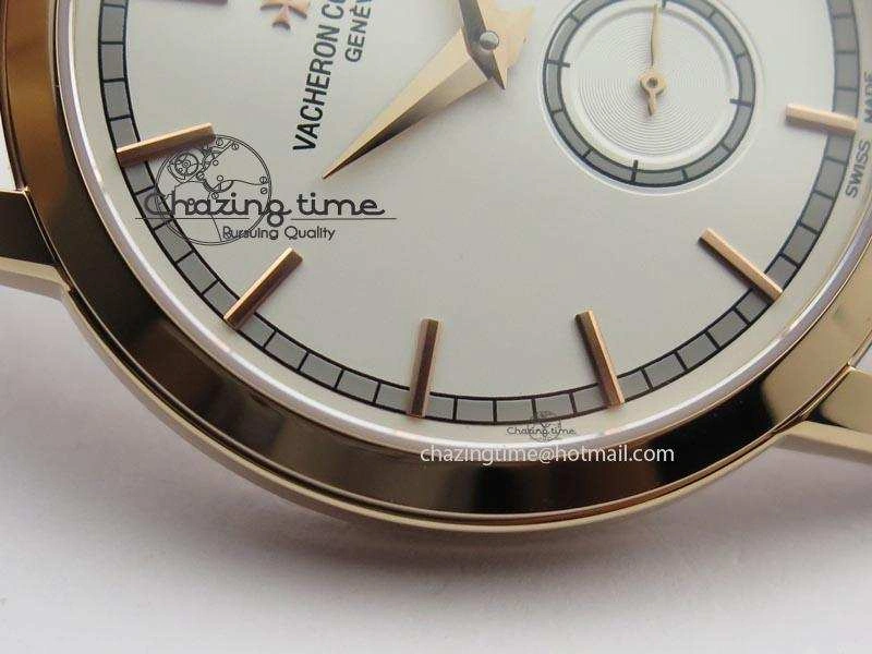VC Sec@6 RG UT Best Edition White Dial Stick Markers On Brown Leather Strap