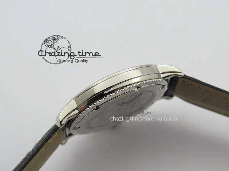VC Sec@6 SS UT Best Edition Gray Dial Sticks Markers On Black Leather Strap