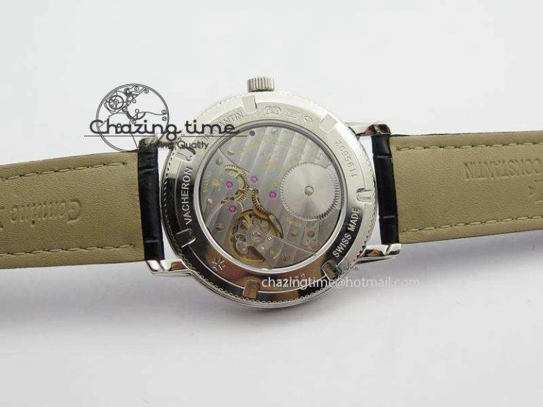 VC Sec@6 SS UT Best Edition Gray Dial Sticks Markers On Black Leather Strap
