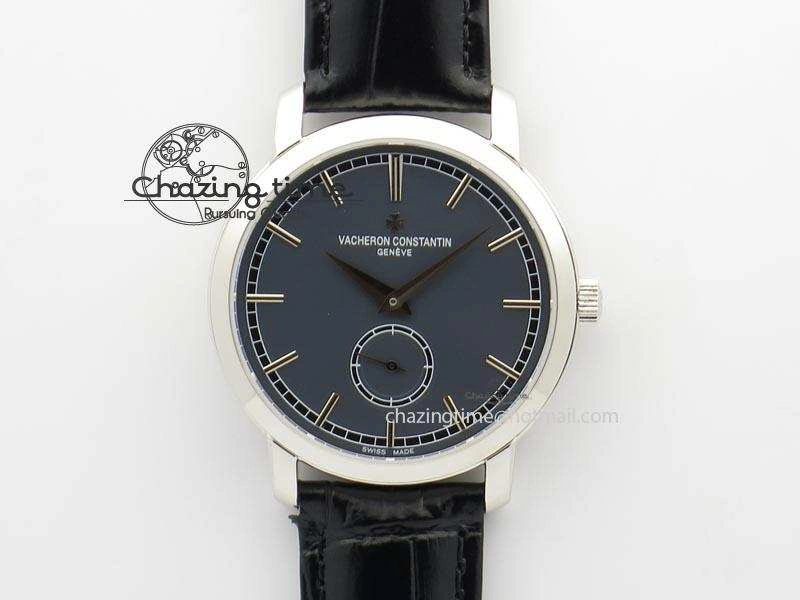 VC Sec@6 SS UT Best Edition Gray Dial Sticks Markers On Black Leather Strap