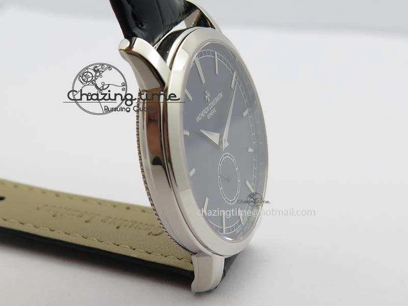 VC Sec@6 SS UT Best Edition Gray Dial Sticks Markers On Black Leather Strap