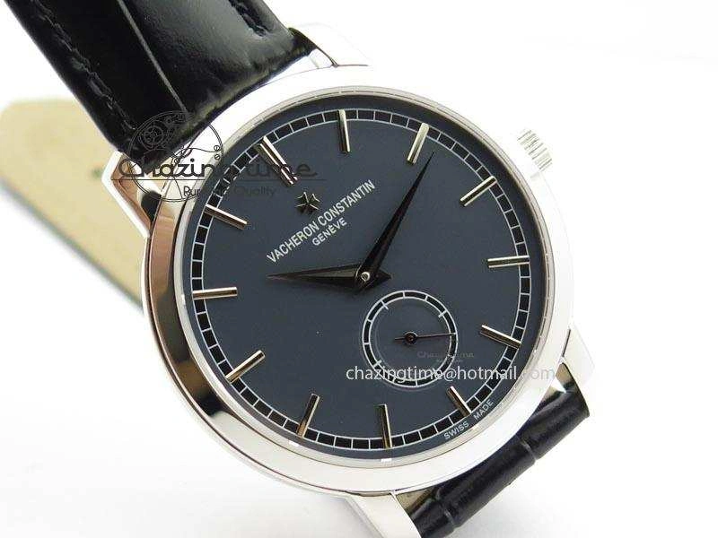 VC Sec@6 SS UT Best Edition Gray Dial Sticks Markers On Black Leather Strap