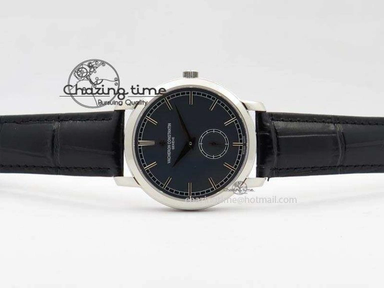 VC Sec@6 SS UT Best Edition Gray Dial Sticks Markers On Black Leather Strap