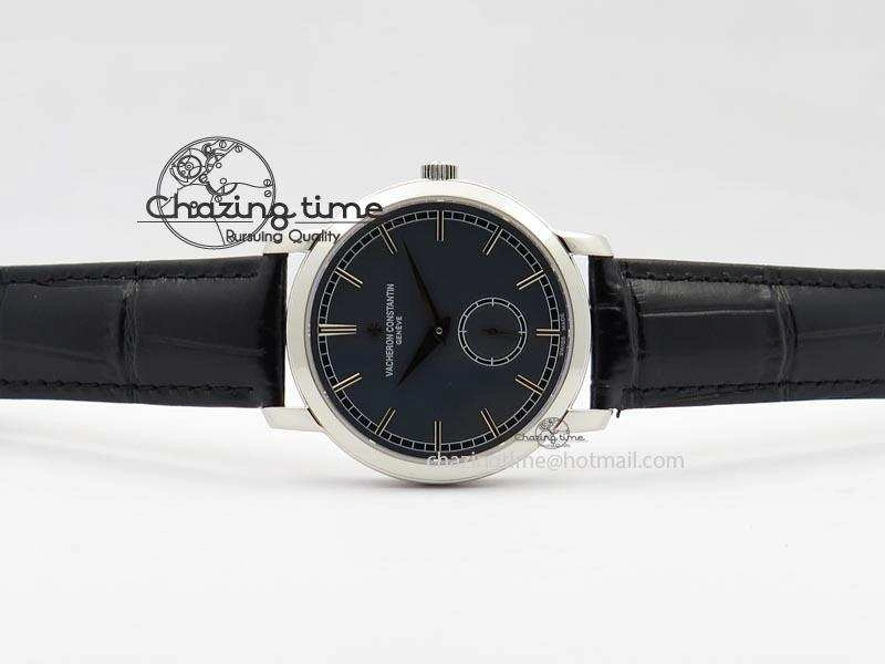 VC Sec@6 SS UT Best Edition Gray Dial Sticks Markers On Black Leather Strap