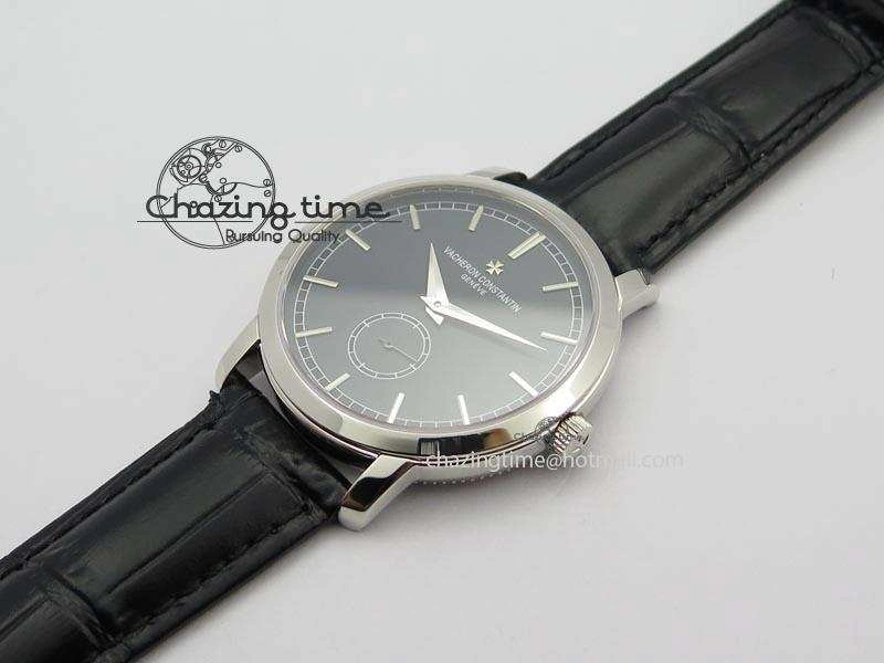 VC Sec@6 SS UT Best Edition Gray Dial Sticks Markers On Black Leather Strap