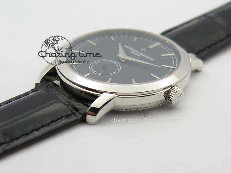 VC Sec@6 SS UT Best Edition Gray Dial Sticks Markers On Black Leather Strap