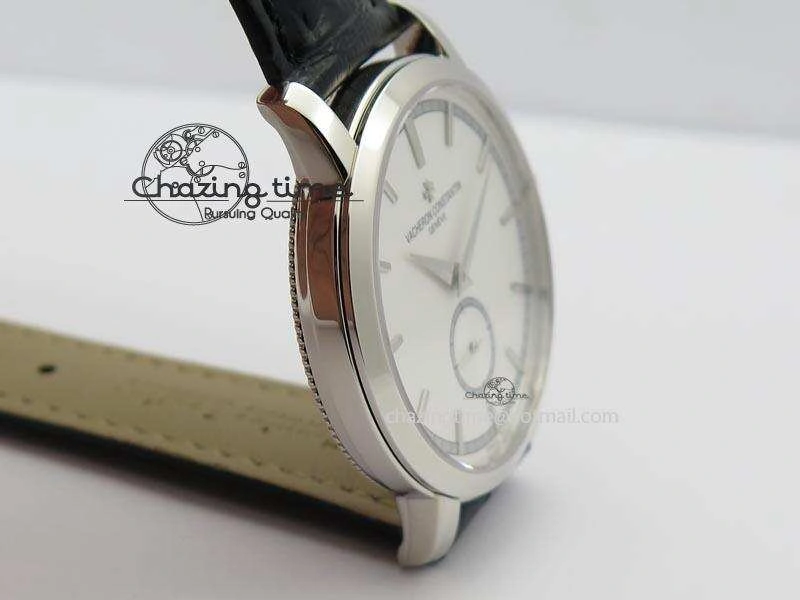 VC Sec@6 SS UT Best Edition White Dial Sticks Markers On Black Leather Strap
