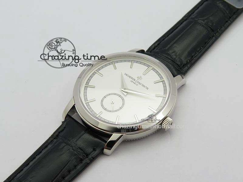 VC Sec@6 SS UT Best Edition White Dial Sticks Markers On Black Leather Strap