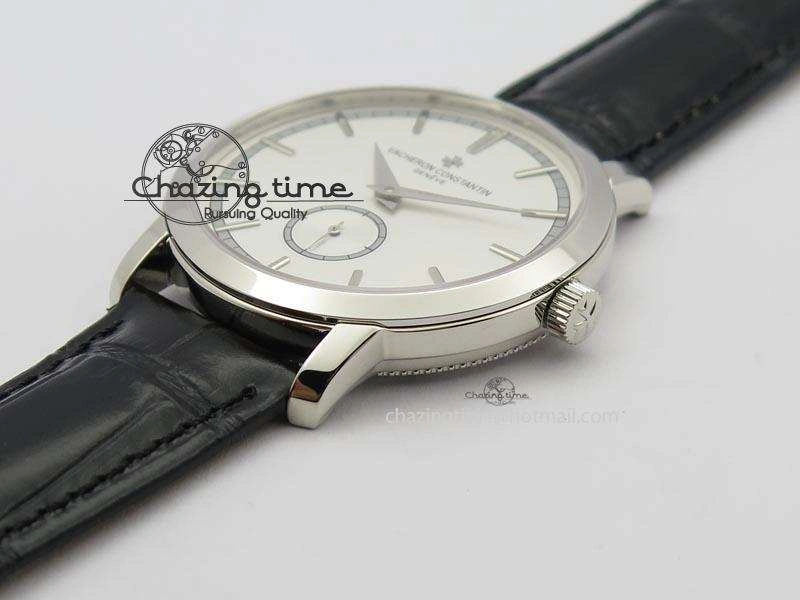 VC Sec@6 SS UT Best Edition White Dial Sticks Markers On Black Leather Strap