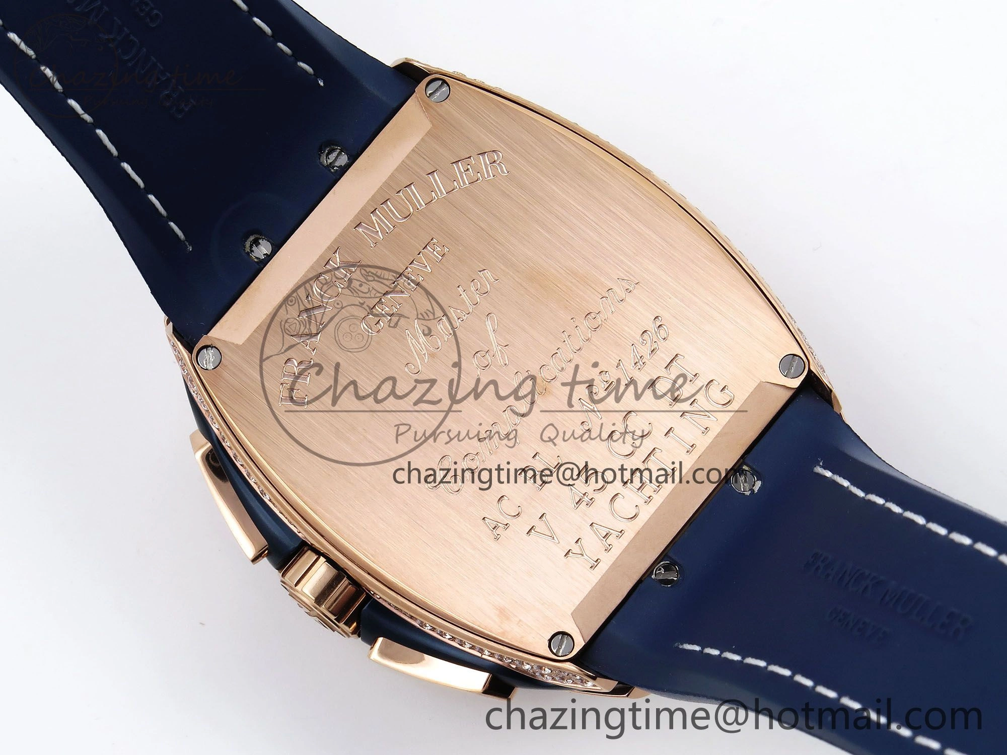 Vanguard Chrono RG ABF 1:1 Best Edition Blue Dial Full Diamonds on Blue Leather Strap A7750