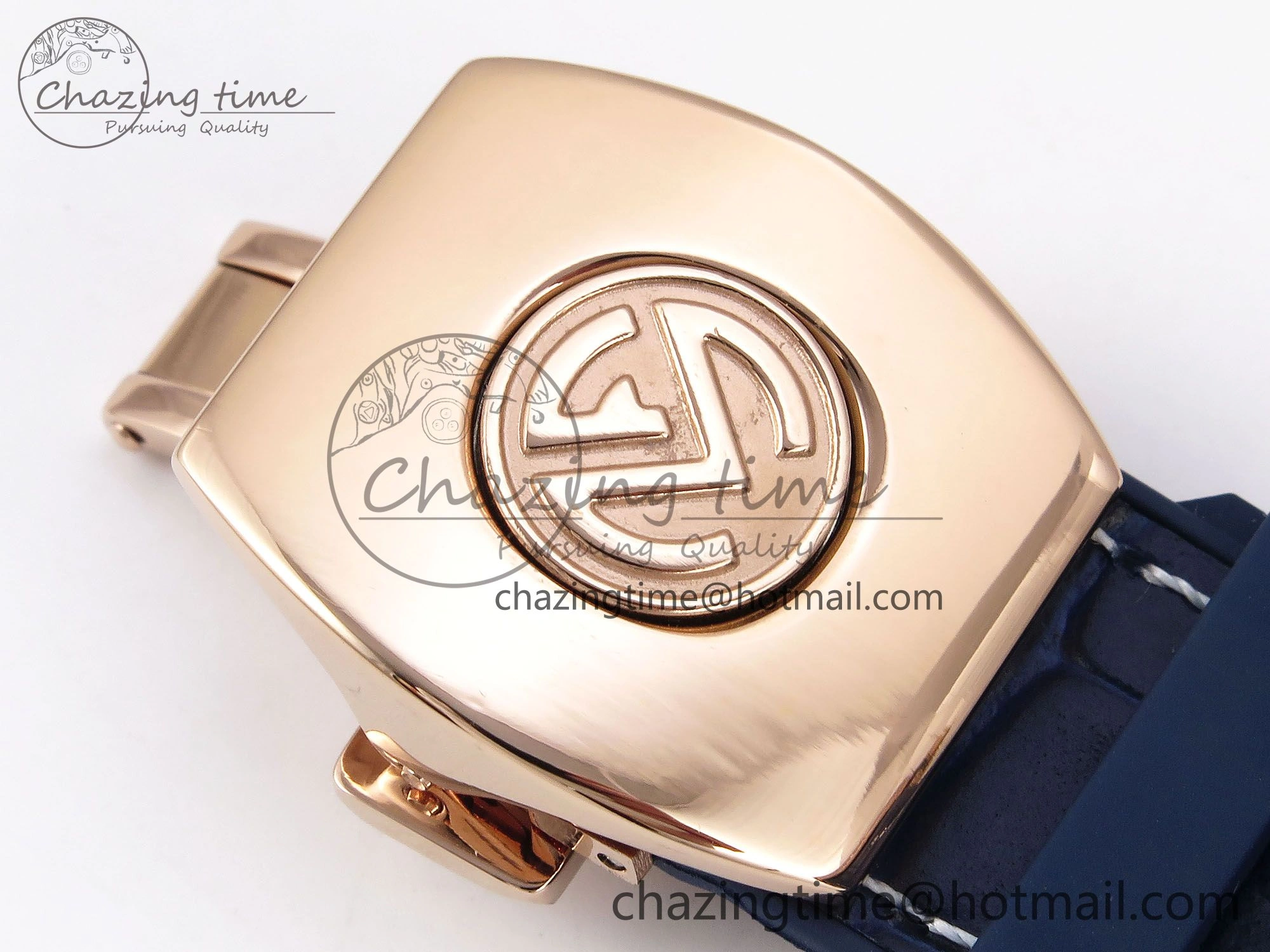Vanguard Chrono RG ABF 1:1 Best Edition Blue Dial Full Diamonds on Blue Leather Strap A7750