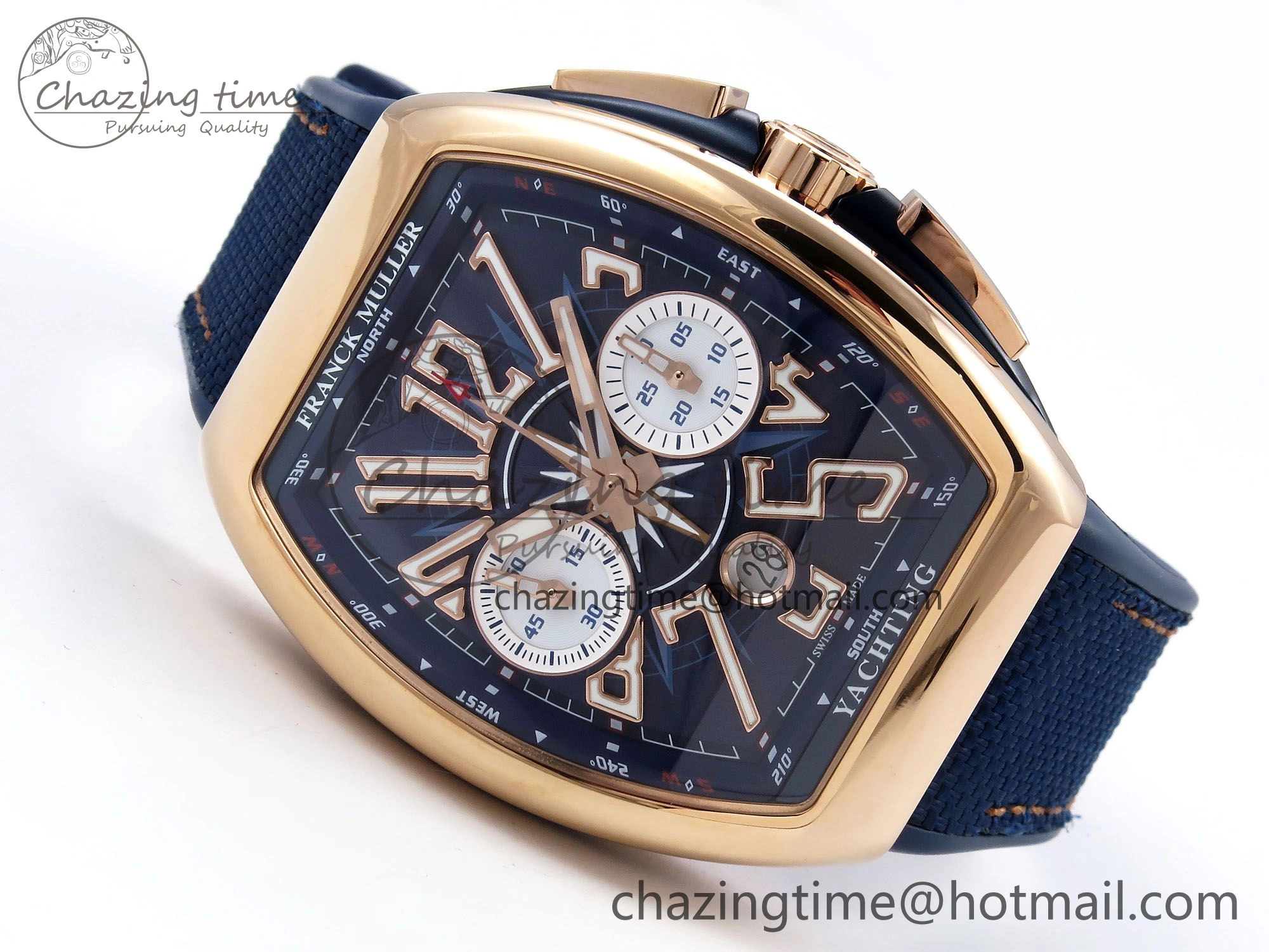 Vanguard Chrono RG ABF 1:1 Best Edition Blue Dial on Blue Nylon Strap A7750