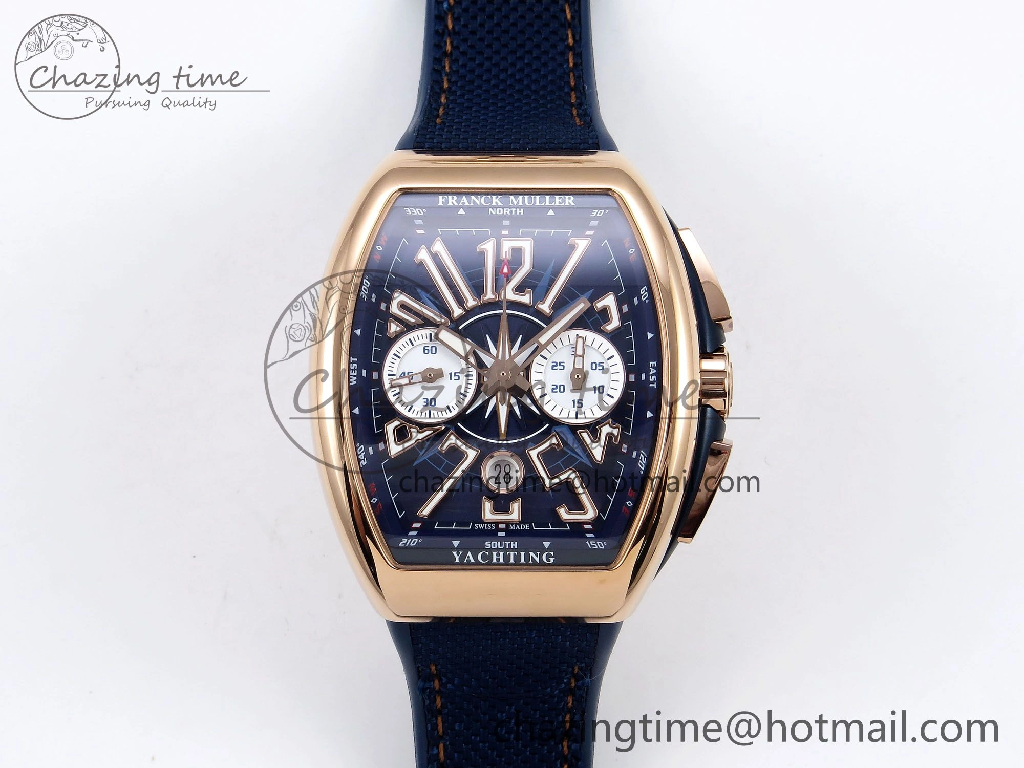 Vanguard Chrono RG ABF 1:1 Best Edition Blue Dial on Blue Nylon Strap A7750