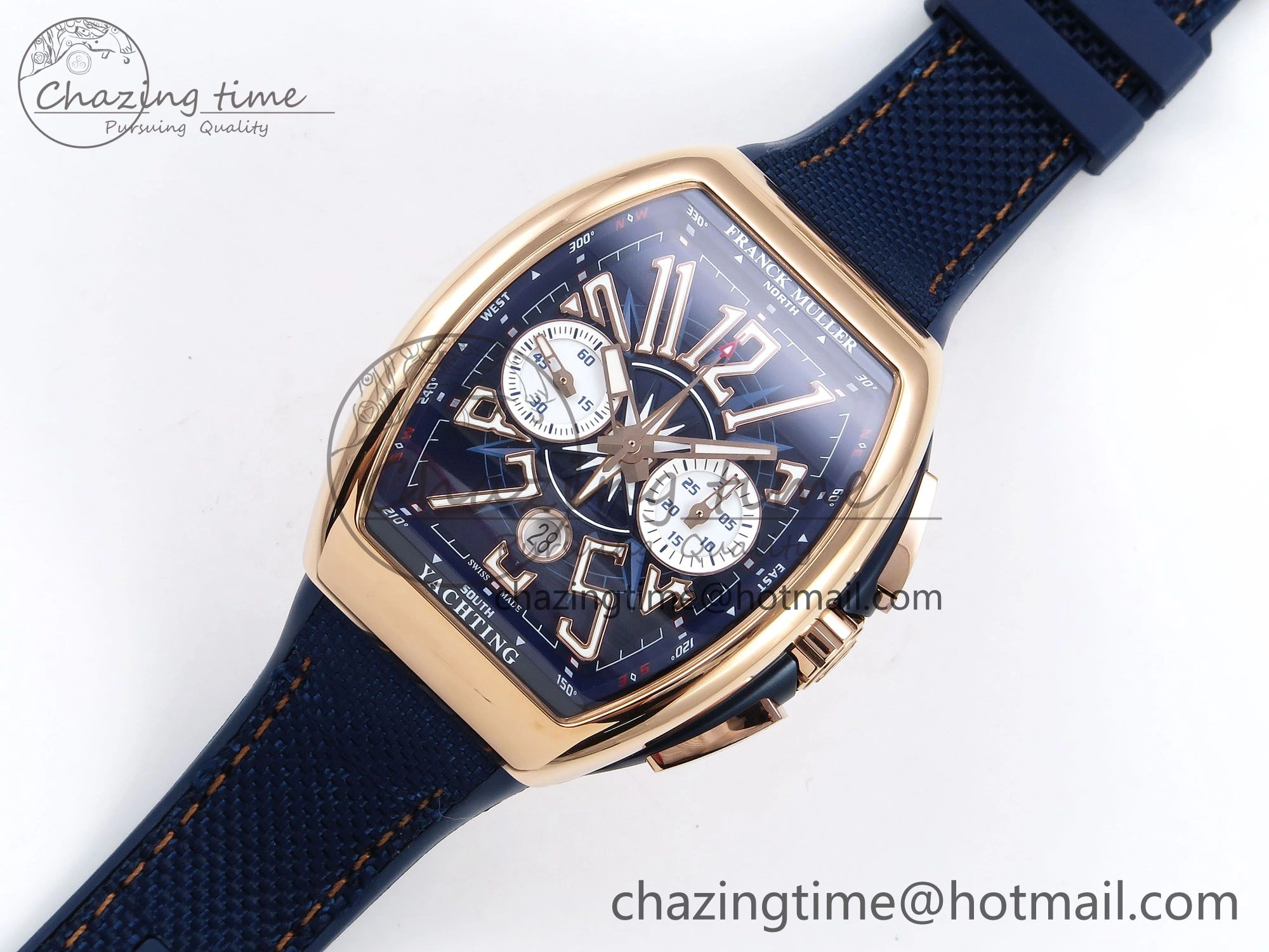 Vanguard Chrono RG ABF 1:1 Best Edition Blue Dial on Blue Nylon Strap A7750