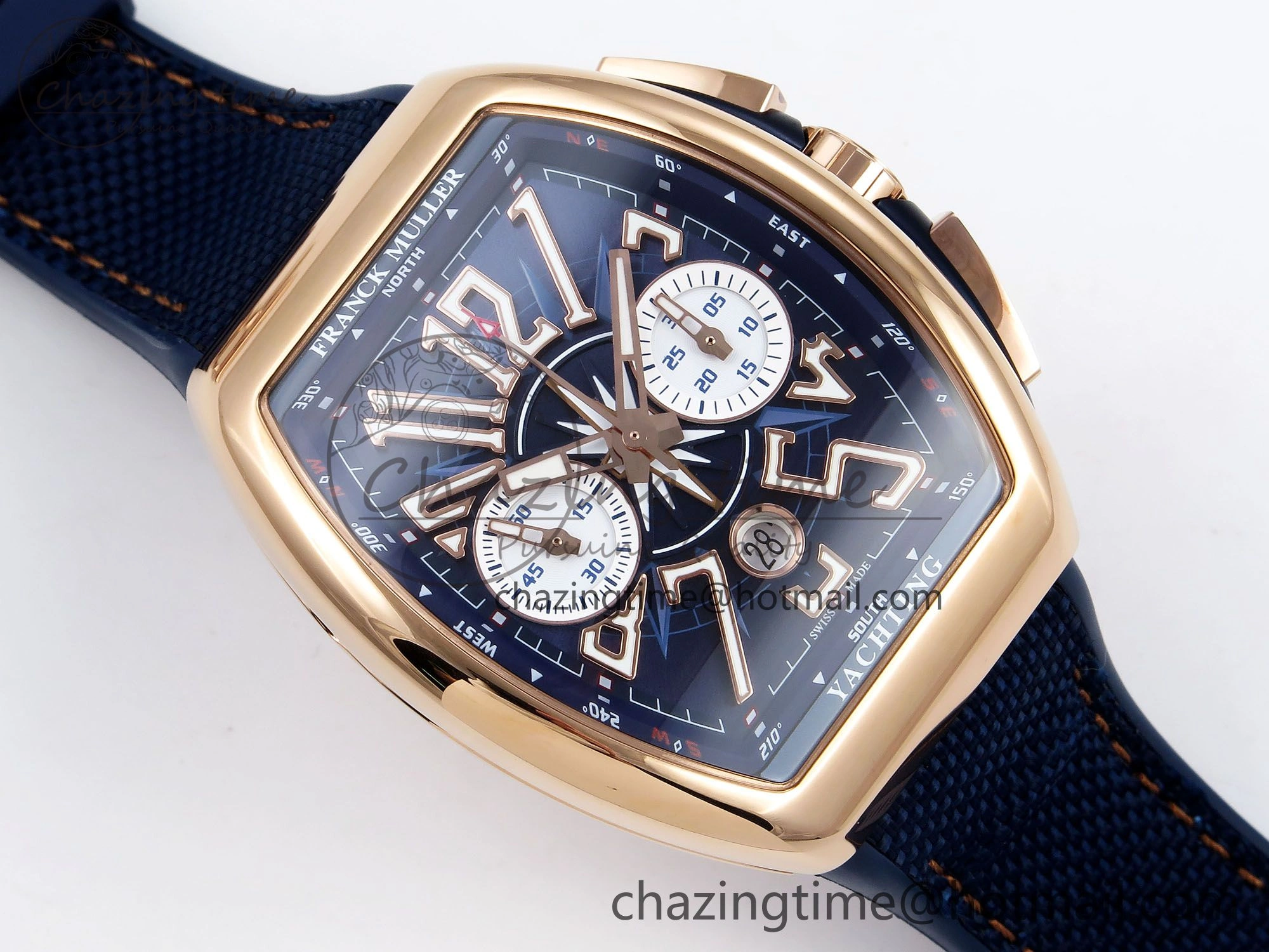 Vanguard Chrono RG ABF 1:1 Best Edition Blue Dial on Blue Nylon Strap A7750