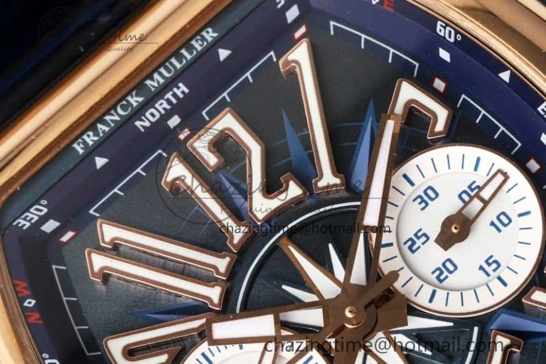Vanguard Chrono RG ABF 1:1 Best Edition Blue Textured Dial on Blue Gummy Strap A7750