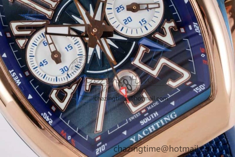 Vanguard Chrono RG ABF 1:1 Best Edition Blue Textured Dial on Blue Nylon Strap A7750