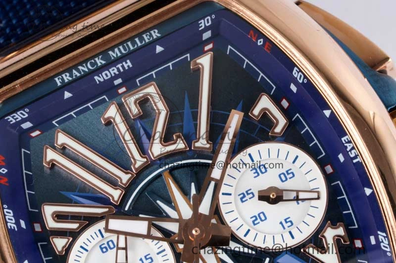 Vanguard Chrono RG ABF 1:1 Best Edition Blue Textured Dial on Blue Nylon Strap A7750