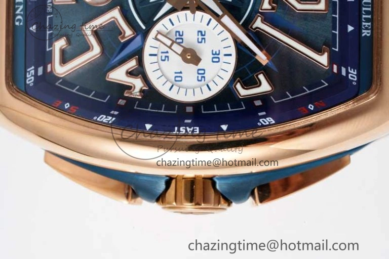 Vanguard Chrono RG ABF 1:1 Best Edition Blue Textured Dial on Blue Nylon Strap A7750