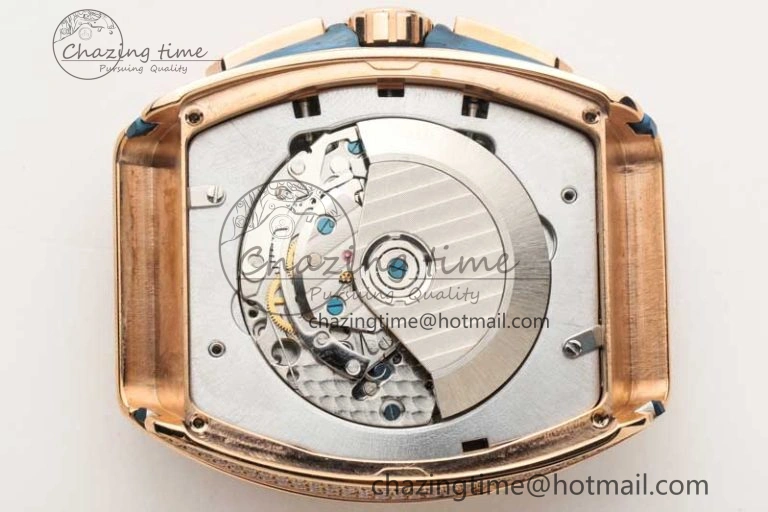 Vanguard Chrono RG ABF 1:1 Best Edition Diamonds Bezel Blue Textured Dial on Blue Nylon Strap A7750