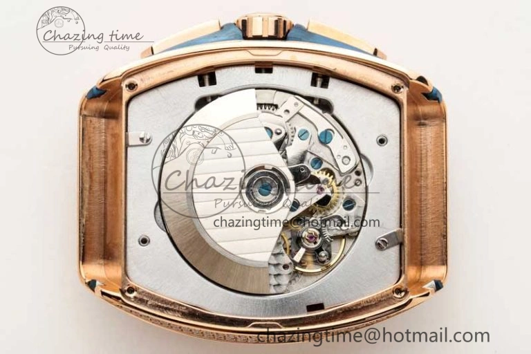 Vanguard Chrono RG ABF 1:1 Best Edition Diamonds Bezel Blue Textured Dial on Blue Nylon Strap A7750