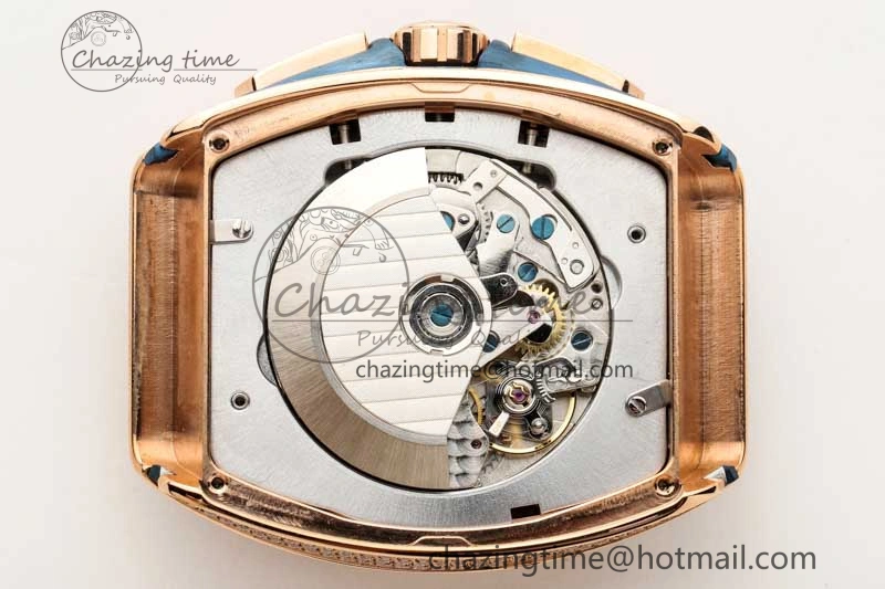 Vanguard Chrono RG ABF 1:1 Best Edition Diamonds Bezel Blue Textured Dial on Blue Nylon Strap A7750