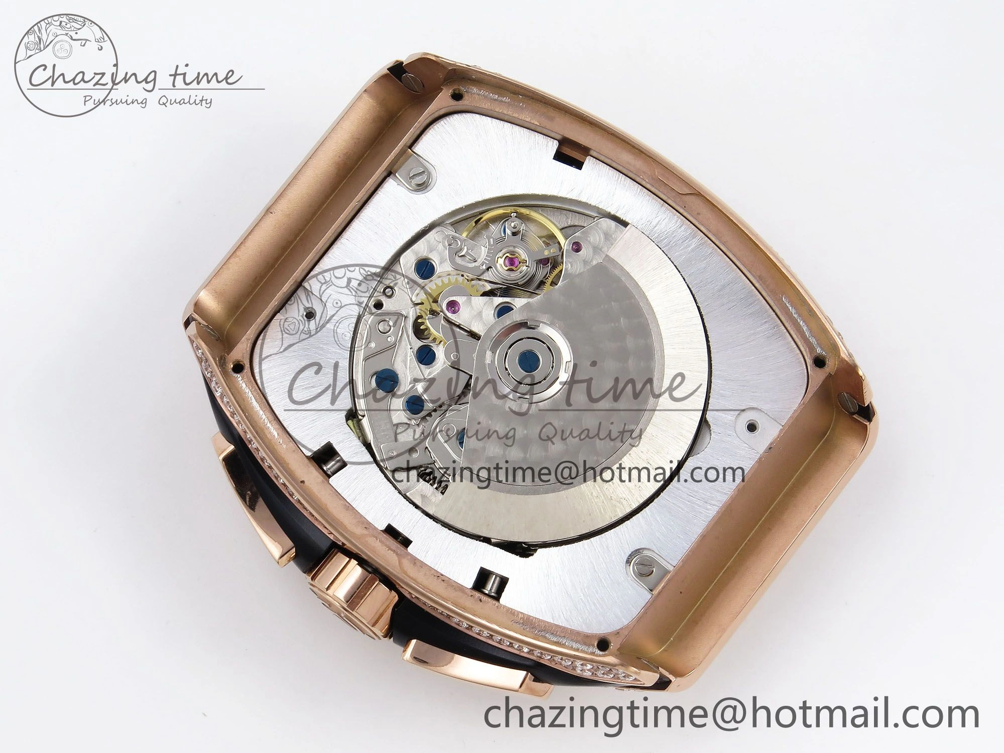 Vanguard Chrono RG Diamonds ABF 1:1 Best Edition Black Dial on Black Leather Strap A7750