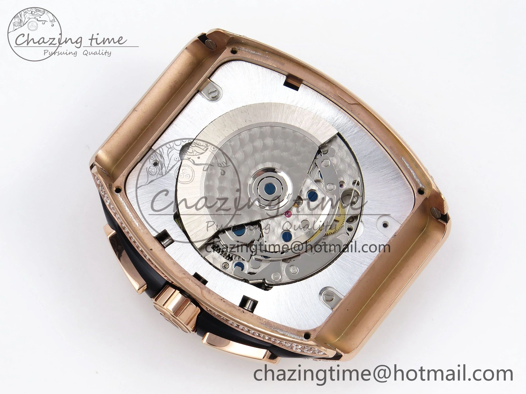 Vanguard Chrono RG Diamonds ABF 1:1 Best Edition Black Dial on Black Leather Strap A7750