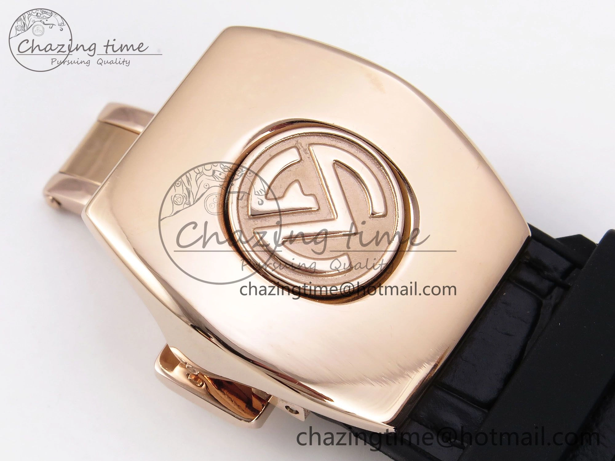 Vanguard Chrono RG Diamonds ABF 1:1 Best Edition Black Dial on Black Leather Strap A7750