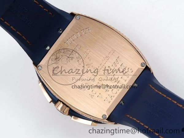 Vanguard Chrono RG Diamonds ABF 1:1 Best Edition Blue Dial on Blue Nylon Strap A7750