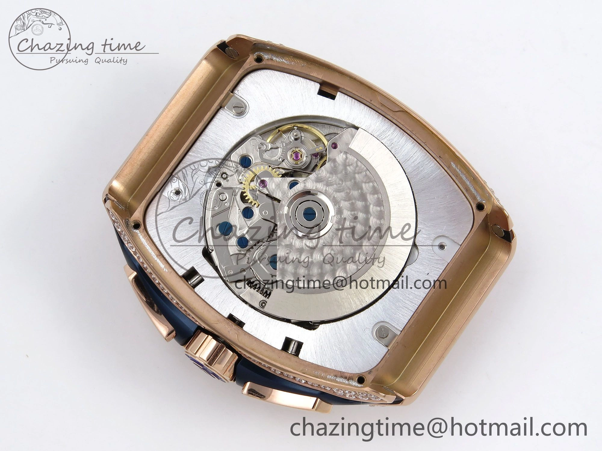 Vanguard Chrono RG Diamonds ABF 1:1 Best Edition Blue Dial on Blue Nylon Strap A7750