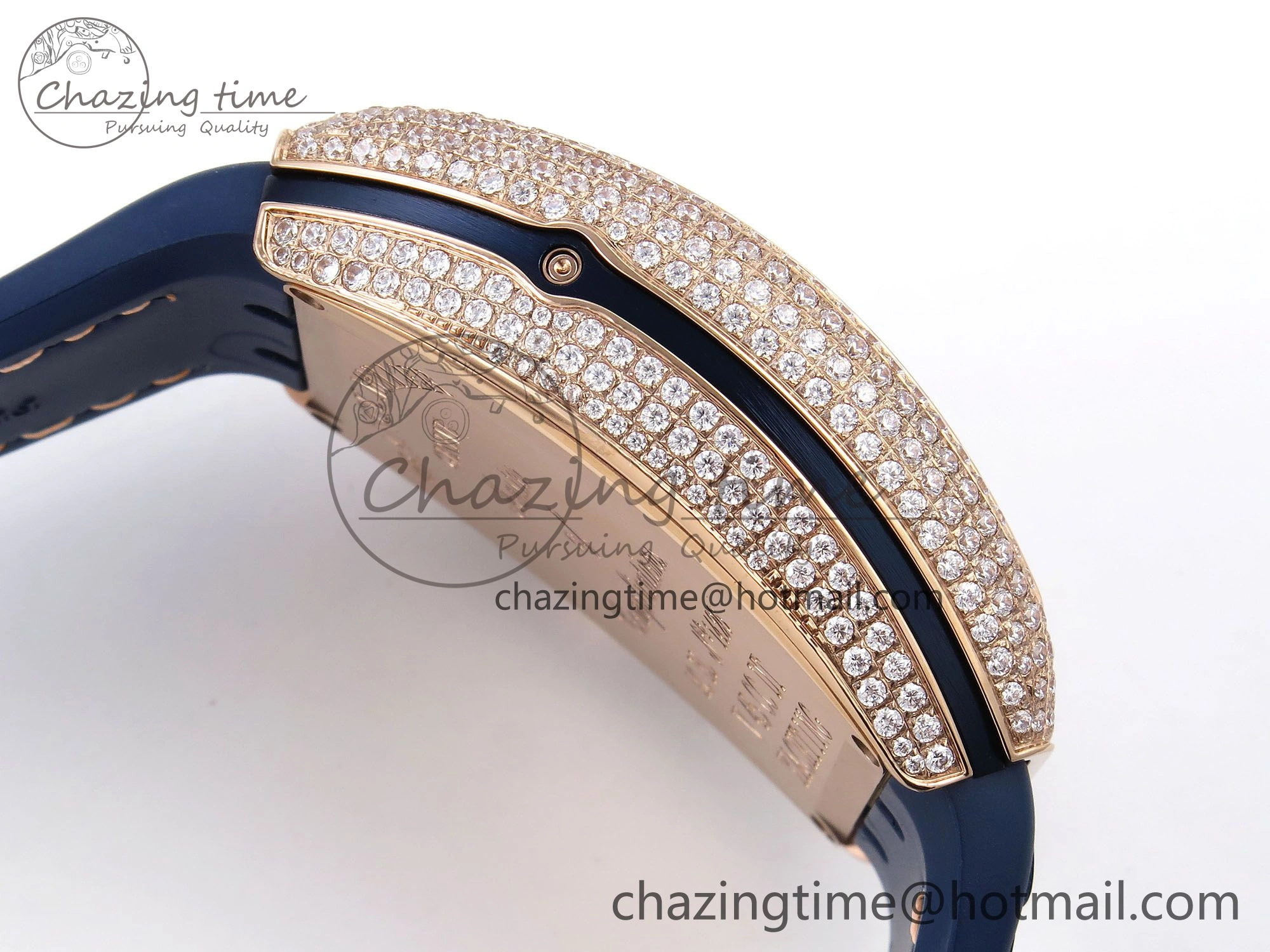 Vanguard Chrono RG Diamonds ABF 1:1 Best Edition Blue Dial on Blue Nylon Strap A7750