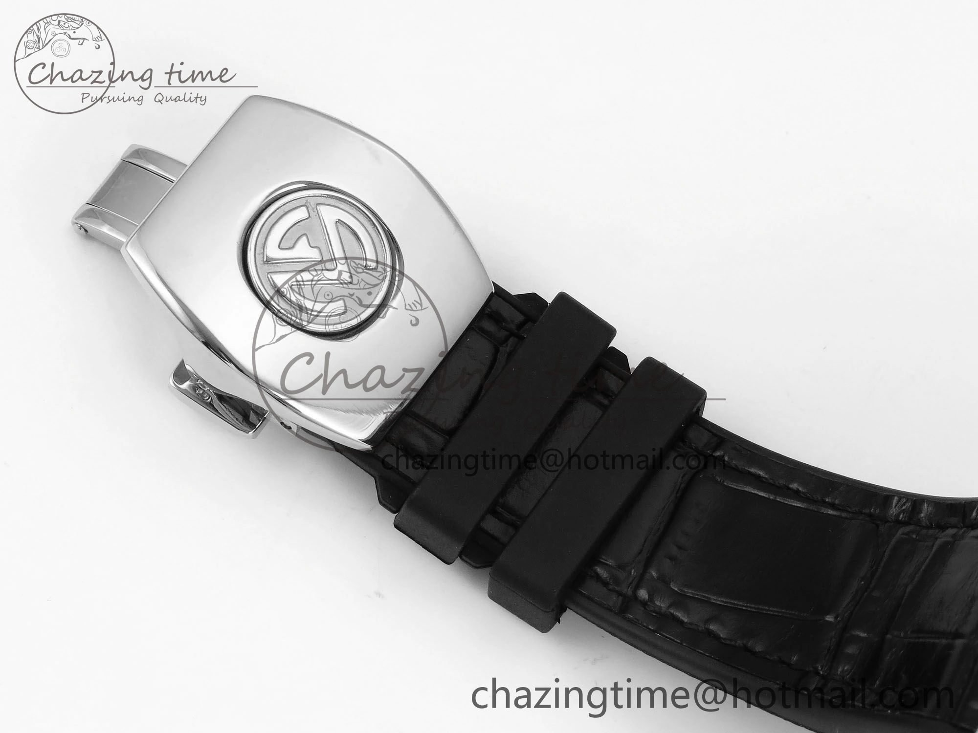 Vanguard Chrono SS ABF 1:1 Best Edition Black Dial on Black Leather Strap A7750