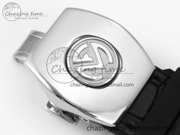 Vanguard Chrono SS ABF 1:1 Best Edition Black Dial on Black Leather Strap A7750
