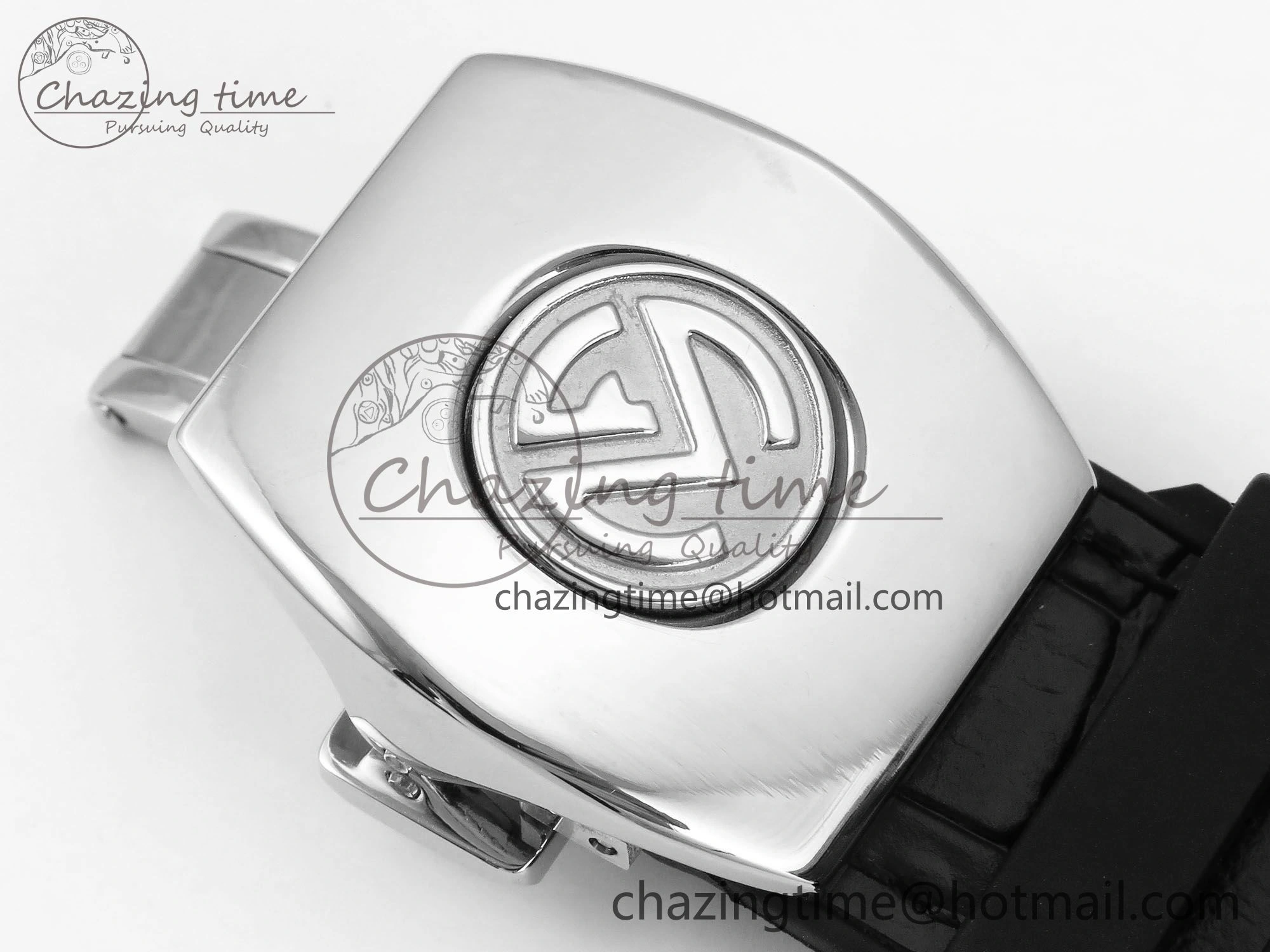 Vanguard Chrono SS ABF 1:1 Best Edition Black Dial on Black Leather Strap A7750