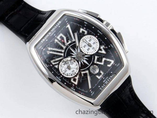 Vanguard Chrono SS ABF 1:1 Best Edition Black Dial on Black Leather Strap A7750